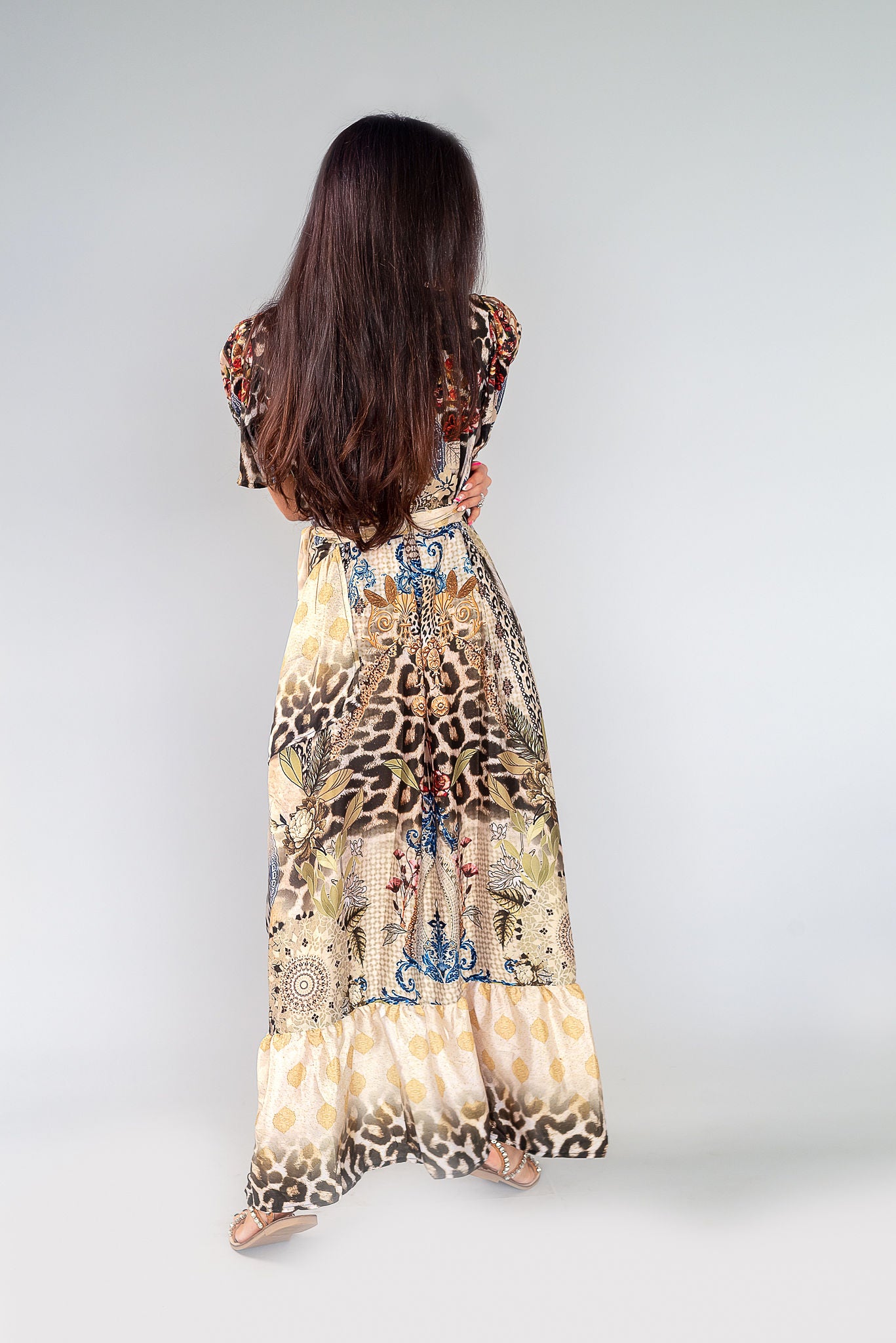TRIBAL VINTAGE FEMININE FRILL WRAP DRESS